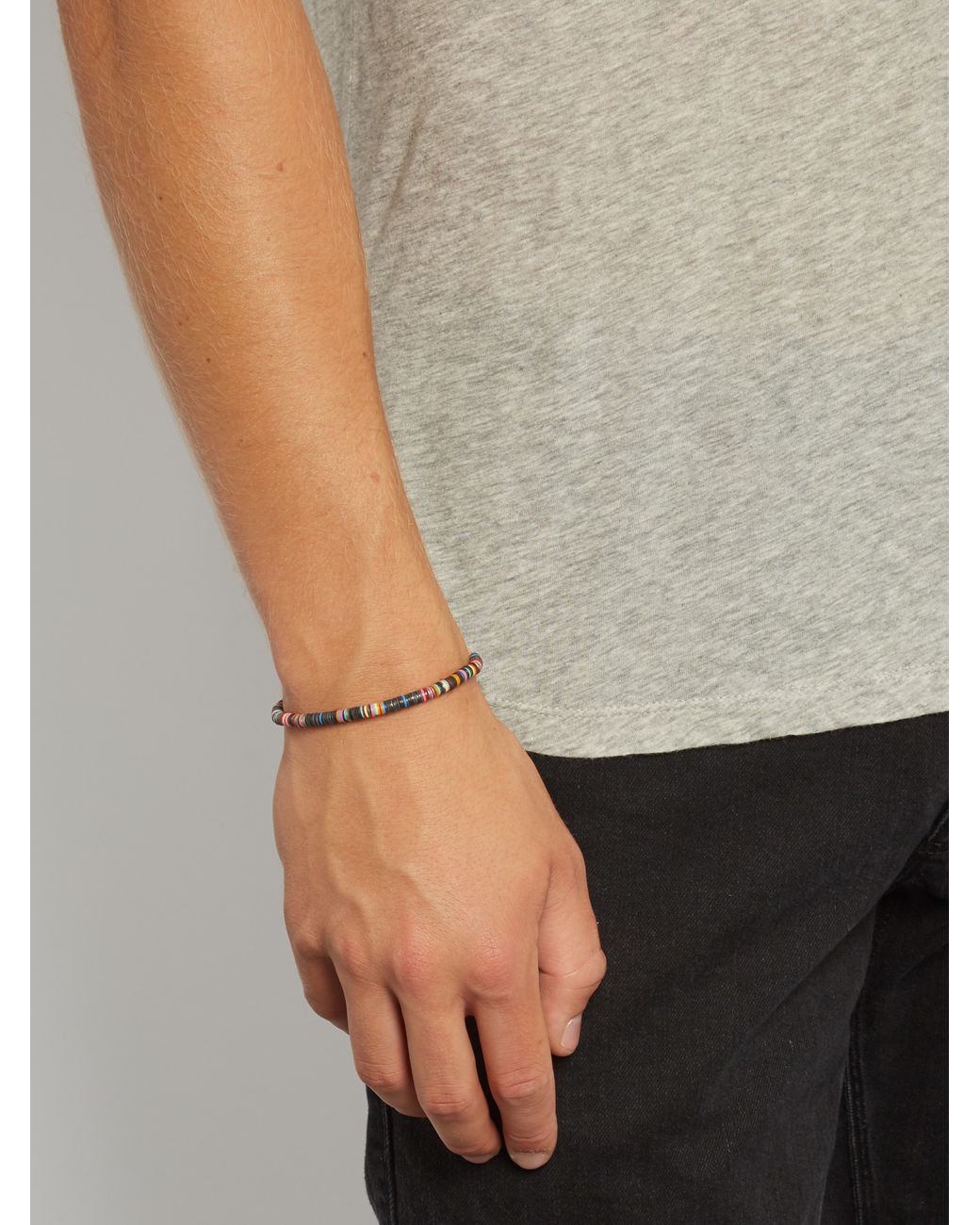 M. Cohen African Vinyl Disc bead And Silver Bracelet for Men Lyst